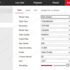 Hikvision substream configuration