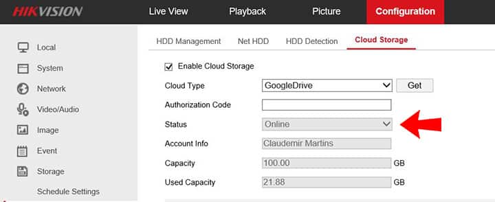 Hikvision DVR with Google account working