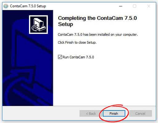 Installing the Contcam software 04