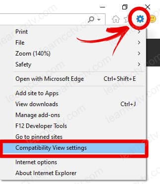 Internet Explorer Compatibility View Settings