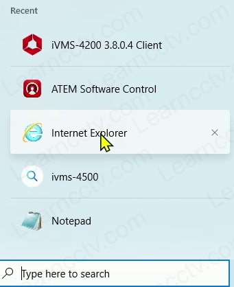 Open Internet Explorer