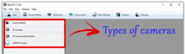 iSPY Software - Types of Cameras