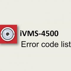 iVMS-4500 error code list