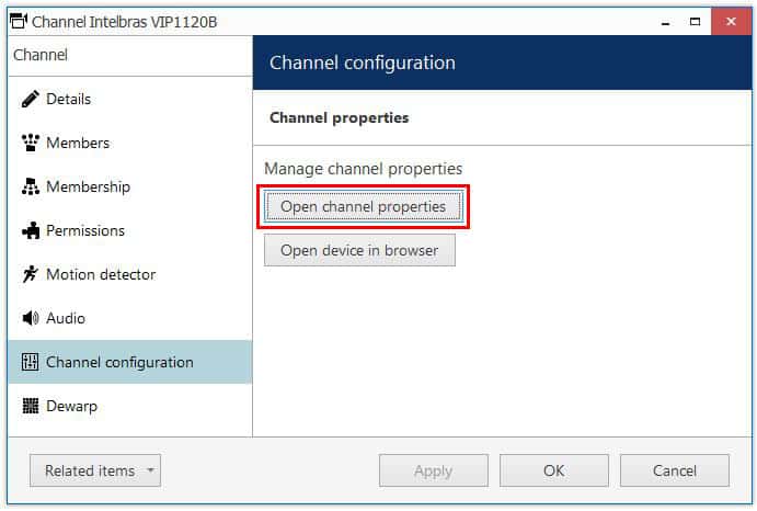 Luxriot Evo Console Channel configuration