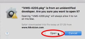 MAC OS Open window