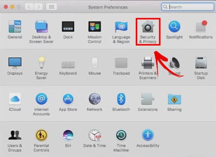 MAC OS System Preferences Menu