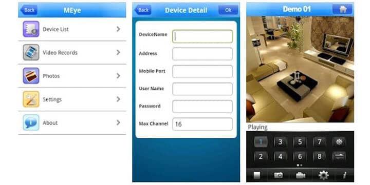 MEye Security Camera App