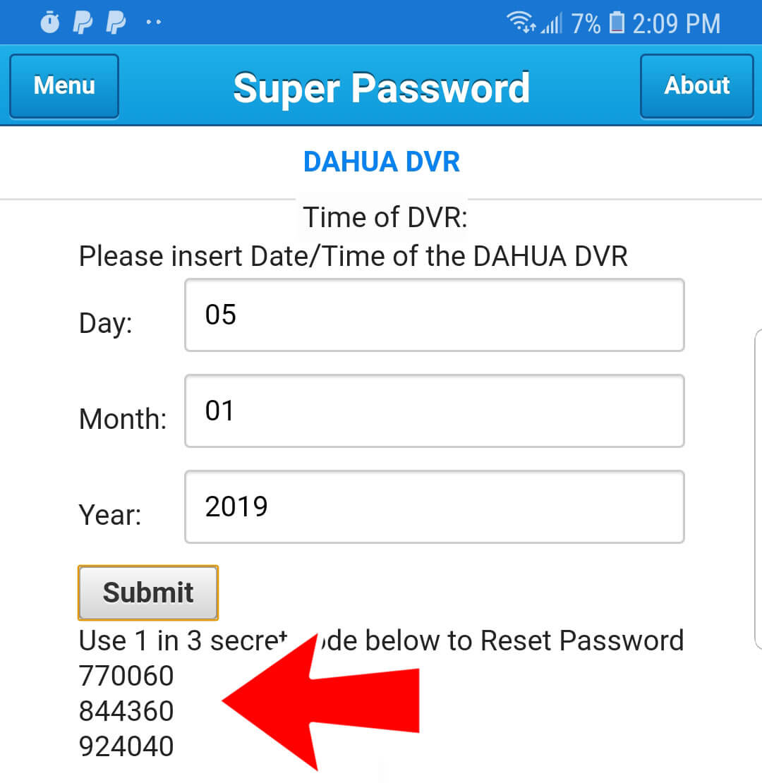 Mobile DVR Reset Tool