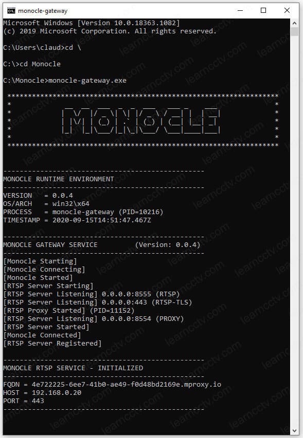 Monocle Gateway Running