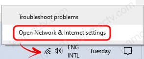 Open Network and Internet Settings