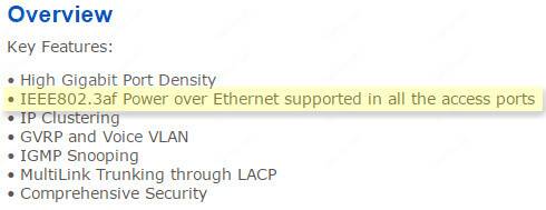 PoE Switch specification