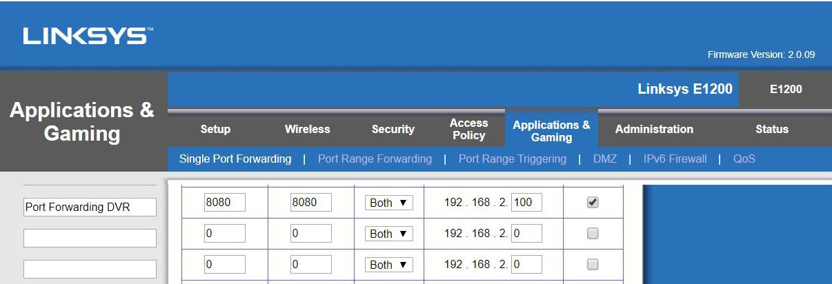 Port forwarding router setup