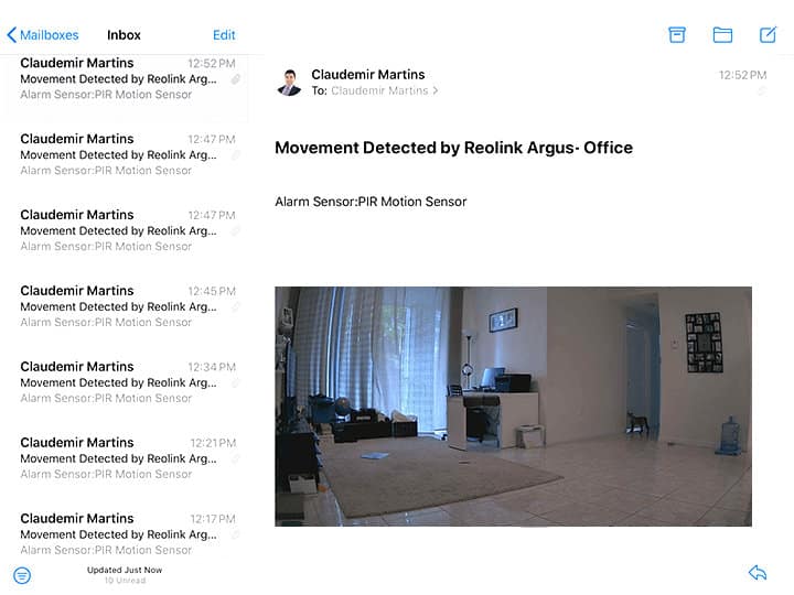 Reolink Argus 3 Email Alert