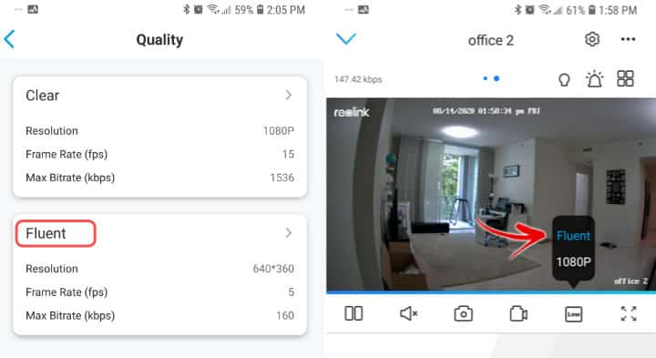 Reolink Argus 3 Fluent and 1080 Stream