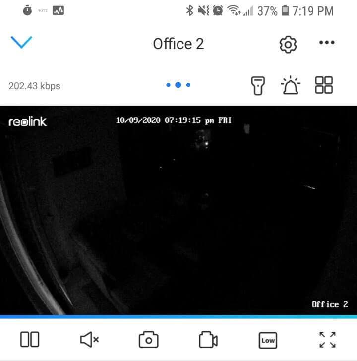Reolink camera with lights off