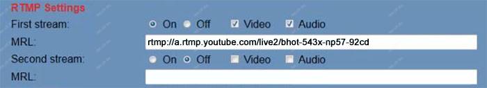 RTMP settings