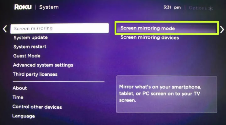 Roku Screen Mirror