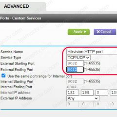 Router port forwarding for Hikvision