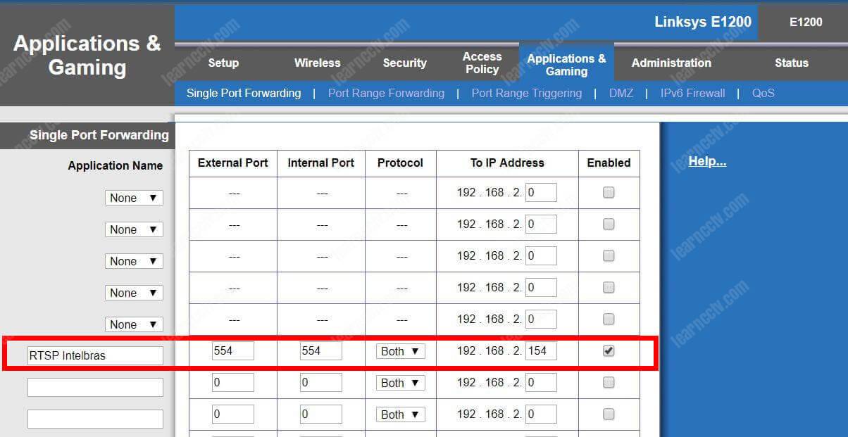 Router RTSP port configuration for Angelcam DVR Setup