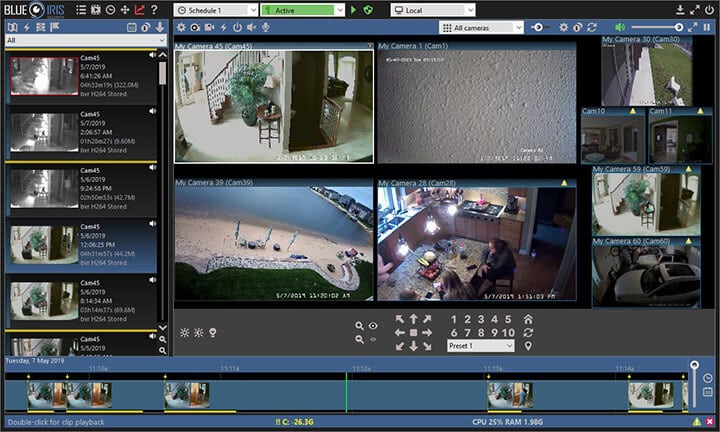 Sofware for security cameras recording