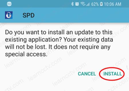 SPD installation button