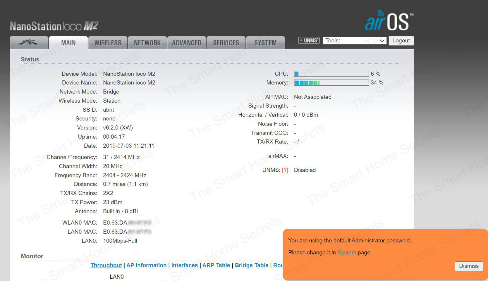 Ubiquiti NanoStation Loco M2 Web Interface 01