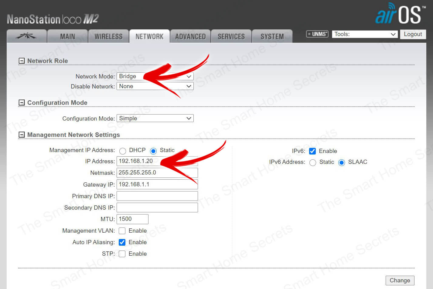 Ubiquiti NanoStation WebInterface Wireless