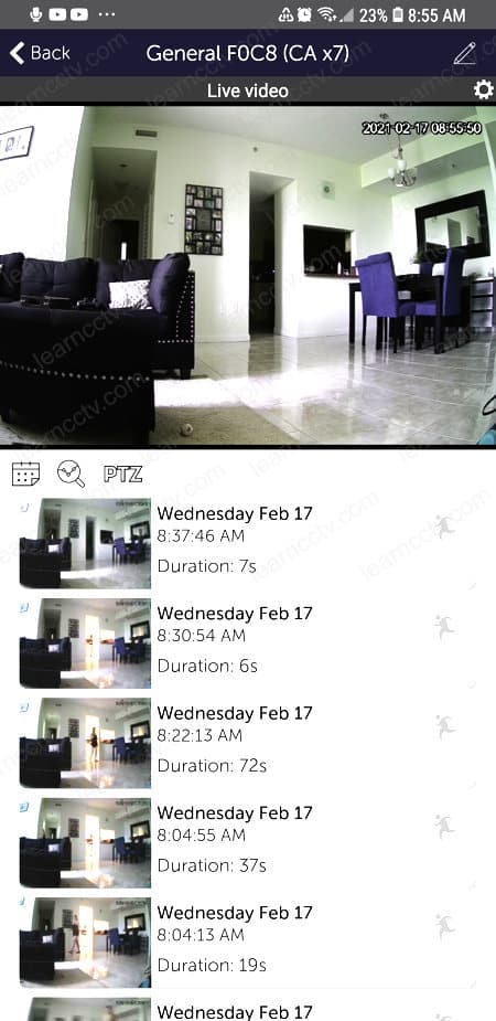 Videoloft App Camera Thumbnails