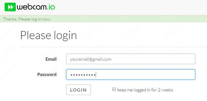 Webcam IO account login