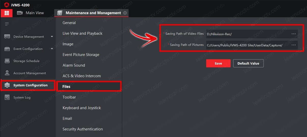 Where iVMS 4200 saves the files