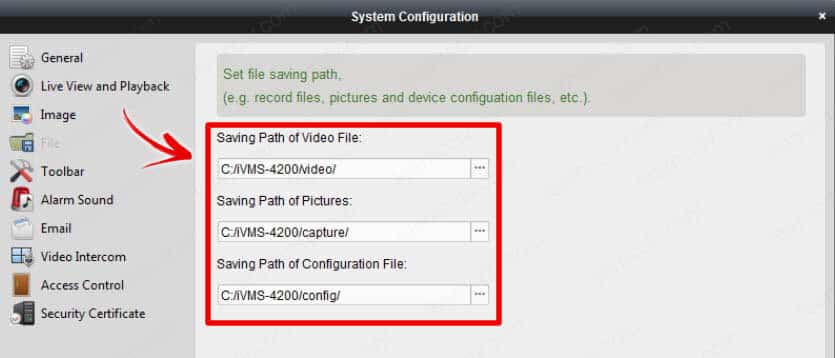 where the iVMS 4200 files are saved