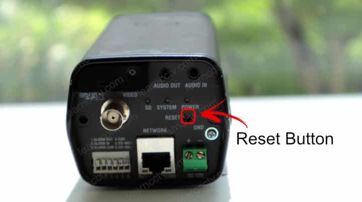 Wisenet Box Camera Reset Button