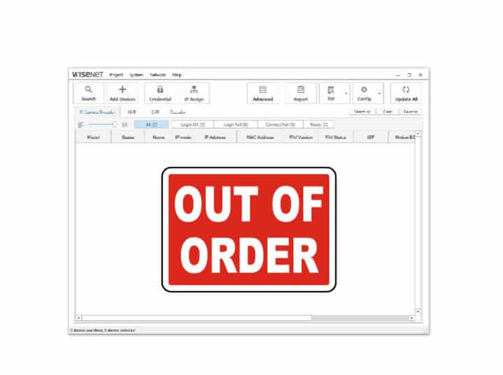 Wisenet Device Manager is Not Working
