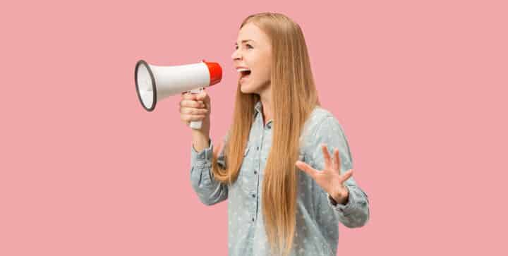 woman with megaphone