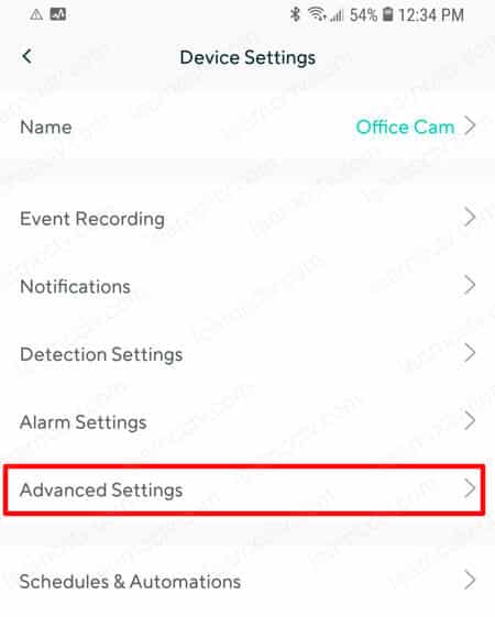 Wyze Cam Advanced Settings