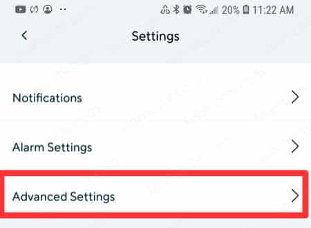 Wyze Cam advanced Settings