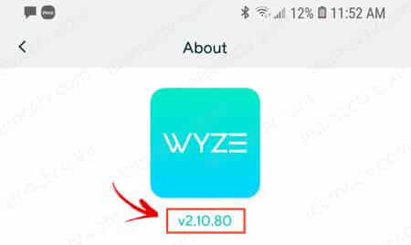 Wyze Cam App version