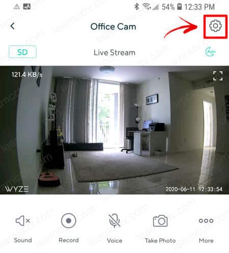 Wyze Cam Gear Button