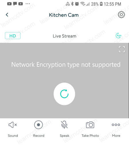 Wyze cam network encryption type not supported