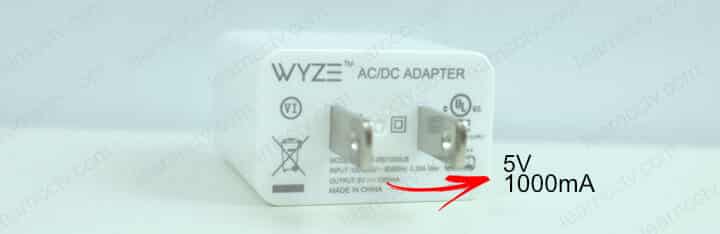 Wyze Cam power adapter