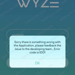 Wyze error 1001 on iOS