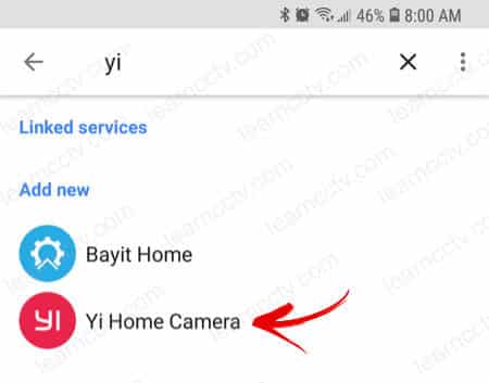 Yi camera Google Home