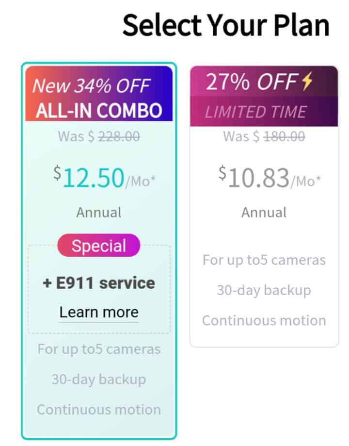 Yi Home Cloud service price