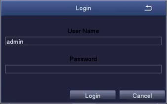 Zosi DVR Login Screen