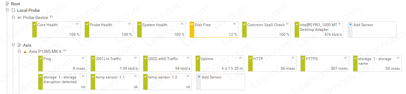 Add Axis camera to PRTG