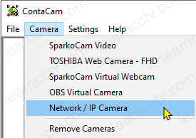 Add camera menu