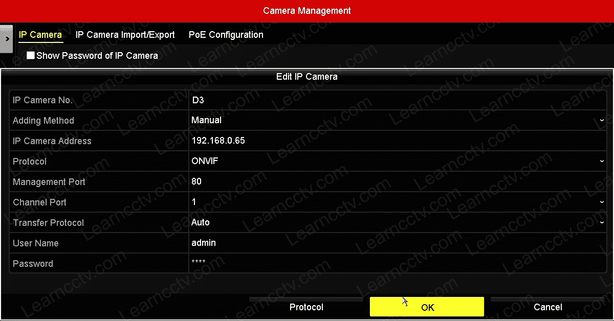 Adding an Axis camera to a Hikvision NVR