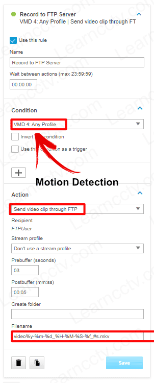 Axis IP Camera FTP Configuration