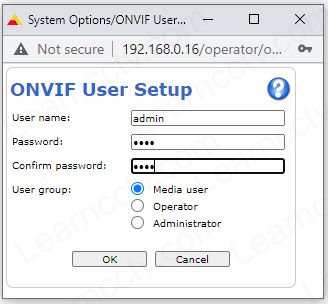 Axis P3225 MKII ONVIF User Setup