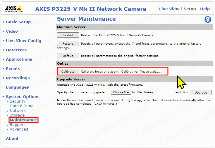 Camera calibration button